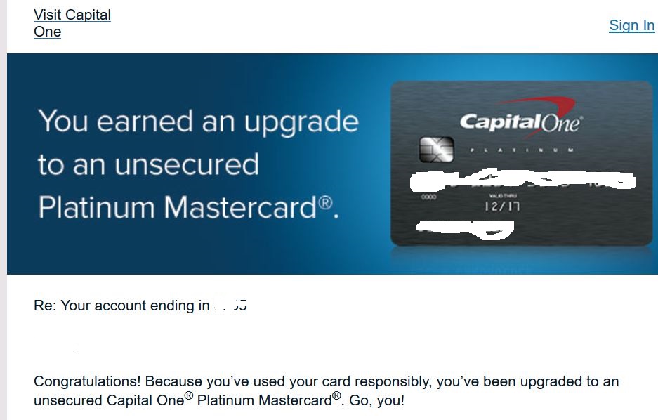 Capital one secured credit card upgrade