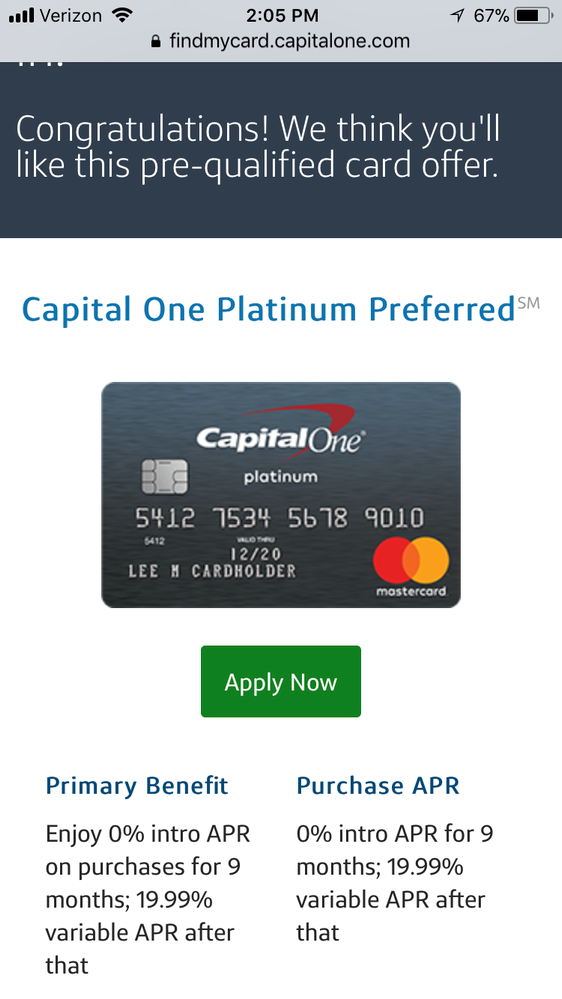 Capital one credit cards prequalify